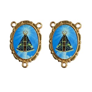ET1610600 - Entremeio N. Sra. Aparecida Dourado Duplo Resinado 1un. - 3,2X2,2cm