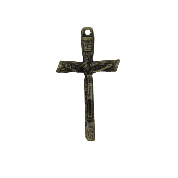 CZ86391P3 - Crucifixo Metal Ouro Velho c/ 3un. - 5x2,5cm