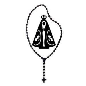 AD1500003 - Adesivo Terço N. Sra. Aparecida Preto - 15,5x7cm