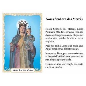 OG14065P100 - Oração N. Sra. Das Mercês c/ 100un. - 9,5x6,5cm