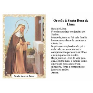 OG14077P100 - Oração Santa Rosa de Lima c/ 100un. - 9,5x6,5cm