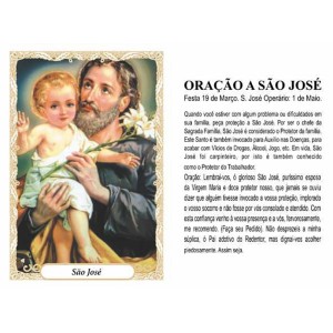 OG141436P100 - Oração São José c/ 100un. - 9,5x6,5cm
