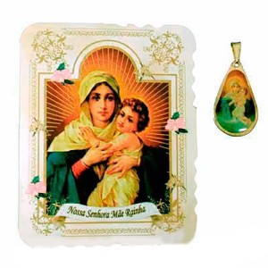 CM14001 - Cartão Mãe Rainha c/ Medalha - 7,5x6cm
