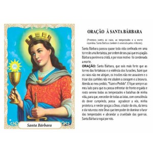 OP14004P100 - Oração Santa Bárbara c/ 100un. - 6x4cm