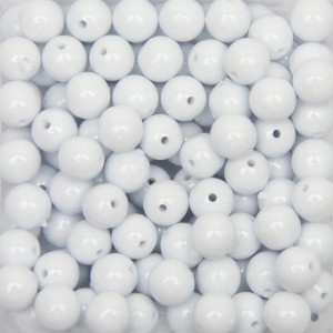 CTM050001P20G - Contas Bolinhas Acrílico Branco c/ 20 gramas - 8mm (08)