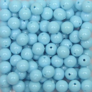 CTM050010P250G - Contas Bolinhas Acrílico Azul Claro c/ 250 gramas - 8mm (41)