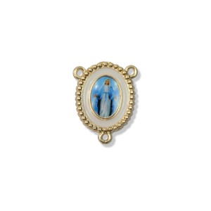 ET1622005 - Entremeio N. Sra. Das Graças Dourado Resinado 1un. - 2,7x2,2cm