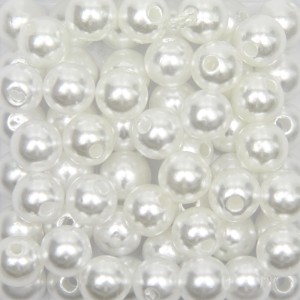 CTM1070030P250G - Contas Bolinhas Pérola Branca c/ 250 gramas - 10mm