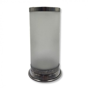 PV158025 - Porta Vela Vidro Jateado Fosco 18x8cm