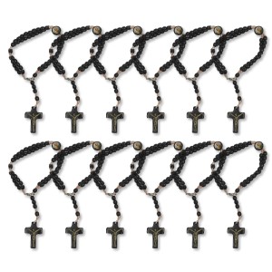 PU1543520P12 - Pulseira Terço São José Madeira c/ 12un. - 22x1,8cm