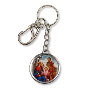 CH1090061 - Chaveiro Sagrada Família Duplo Resinado - 12x3,5cm