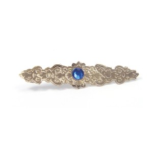 BR2003 - Broche p/ Manto de N. Sra. c/ Strass Azul - 7x2cm