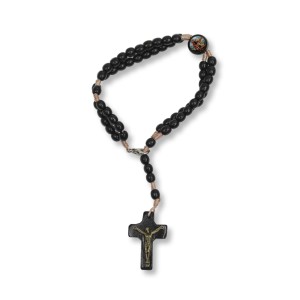 PU1543700 - Pulseira Terço São Miguel Arcanjo Madeira - 22x1,8cm