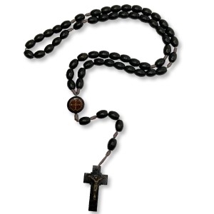 TE930007 - Terço São Bento Madeira - 45cm