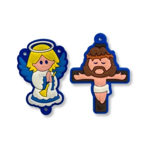 KT720802 - Kit Cruz e Entremeio Anjinho Azul Emborrachado