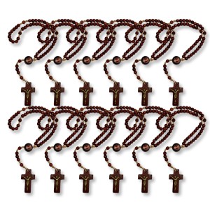 TE941008P12 - Terço Santa Filomena Madeira c/ 12un. - 24cm