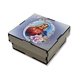 CXM75860 - Caixinha Sagrado Coração de Maria MDF - 5x10cm