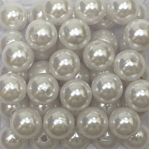 CTM1070040P250G - Contas Bolinhas Pérola Branca c/ 250 gramas - 12mm