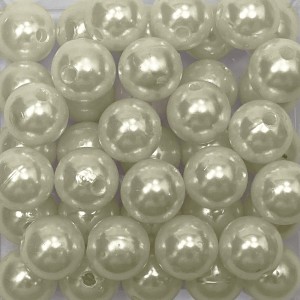 CTM1070041P250G - Contas Bolinhas Pérola Creme c/ 250 gramas - 12mm