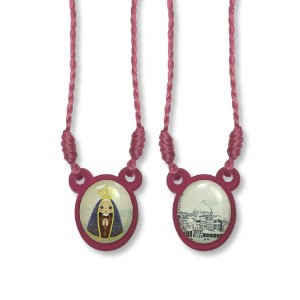 ES720100 - Escapulário N. Sra. Aparecida Infantil Acrílico Rosa - 60x1,4cm