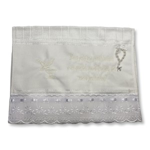 TO1440- Toalha Batismo (Padrinhos) Branca c/ Dezena - 45x31cm