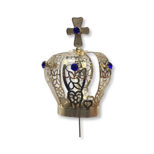 CS3127 - Coroa com Strass Azul p/ Imagem de Nossa Senhora (n°5) - 12,7x8,1cm Diâmetro 4,2cm