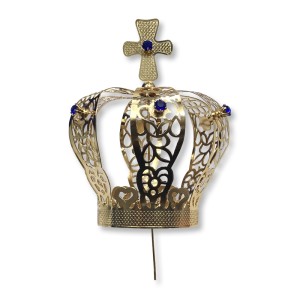 CS3128 - Coroa com Strass Azul p/ Imagem de Nossa Senhora (n°6) - 15,7x9,4cm Diâmetro 5,4cm