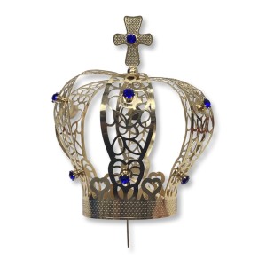 CS3129 - Coroa com Strass Azul p/ Imagem de Nossa Senhora (n°7) - 19x12cm Diâmetro 7cm