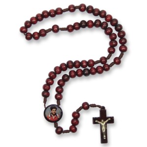 TE940571 - Terço São Carlo Acutis Madeira - 37cm