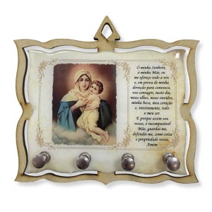 PC380621 - Porta Chaves Mãe Rainha MDF Resinado - 15,5x14cm