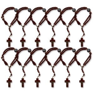 PU1541060P12 - Pulseira Terço N. Sra. da Conceição Madeira - 22x1,8cm