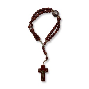 PU1541160 - Pulseira Terço Santa Rita de Cássia Madeira - 22x1,8cm