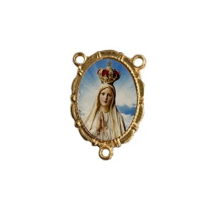 ET1953002 - Entremeio N. Sra. De Fátima Dourado Duplo Resinado 1un. - 3,2X2,2cm