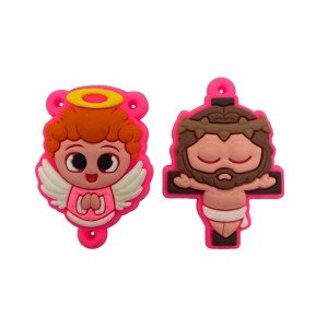 KT720803 - Kit Cruz e Entremeio Anjinho Rosa Emborrachado