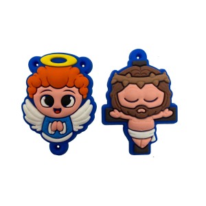 KT720804 - Kit Cruz e Entremeio Anjinho Azul Emborrachado