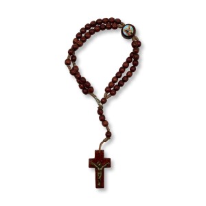 PU1541720 - Pulseira Terço São Miguel Arcanjo Madeira - 22x1,8cm