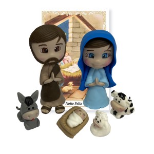 IM32022 - Sagrada Família (Presépio) de Biscuit c/ Oração