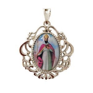 MD129476 - Medalha São Cipriano Camafeu Níquel - 4,5x4cm