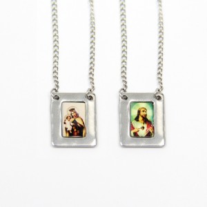 ES43007 - Escapulário N. Sra. Do Carmo Aço Inox - 61,7x1,3cm (R086)