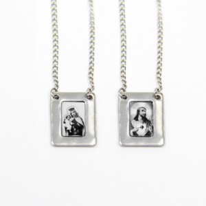 ES43008 - Escapulário N. Sra. Do Carmo Aço Inox - 61,7x1,3cm (R083)