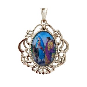 MD129032 - Medalha N. Sra. do Desterro Camafeu Níquel - 4,5x4cm