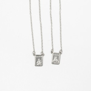 ES43019 - Escapulário N. Sra. Do Carmo Aço Inox - 61,5x1cm (R174)