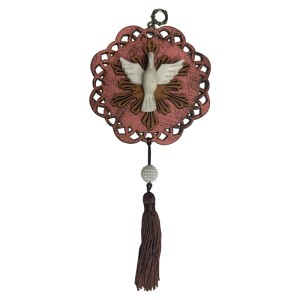 AO4101001 - Adorno Divino Espírito Santo MDF Rosa - 22x10,6cm