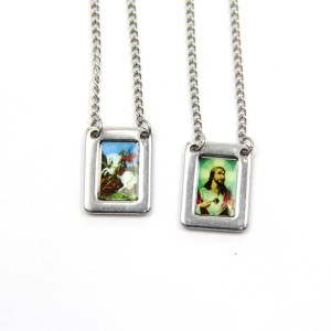 ES44005 - Escapulário São Jorge Aço Inox - 61,5x1,2cm (R086)