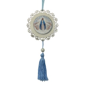 AO4101545  - Adorno N. Sra. Das Graças MDF Branco Resinado - 22x9,7cm