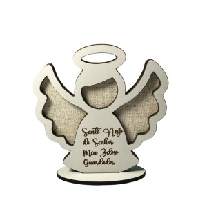 PD14010 - Pedestal Santo Anjo Bege MDF - 9x8,5cm