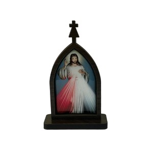 CP81755 - Capela Jesus Misericordioso MDF Tabaco (P) - 10,5x6,5cm