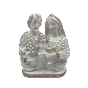 IM53051 - Imagem Sagrada Família c/ Pérola e Strass Dourada - 18x16cm