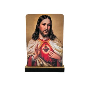 AO292568 - Pedestal Sagrado Coração de Jesus MDF - 7,5x5,5cm