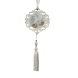 PD13999 - Adorno Batismo MDF Branco Resinado - 21x8cm